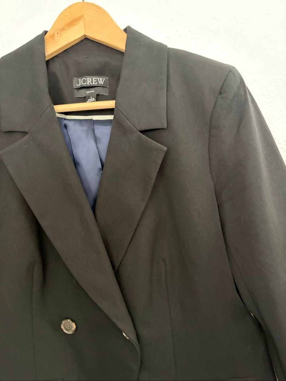 J. Crew Devon Double Breasted Cotton Blazer in Black Size 6 - Picture 6 of 12